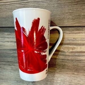 STARBUCKS MUG 2014 Tall Coffee Abstract 16 oz Glass Starbucks Cup